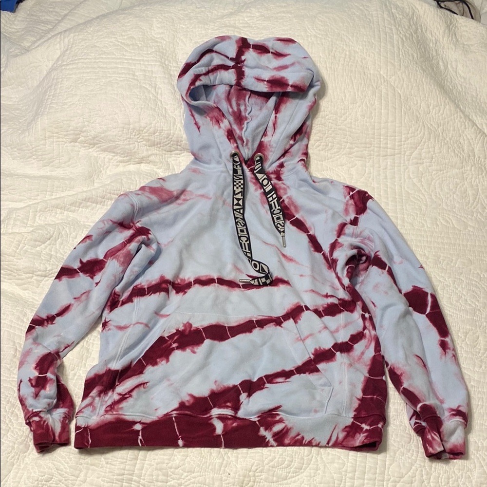 Proenza Schouler Red and White Tie-Dye Hoodie
